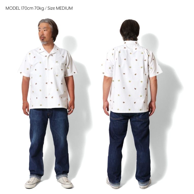 HOUSTON / ヒューストン 41346 OXFORD EMBROIDERY S/S SHIRT (龍虎