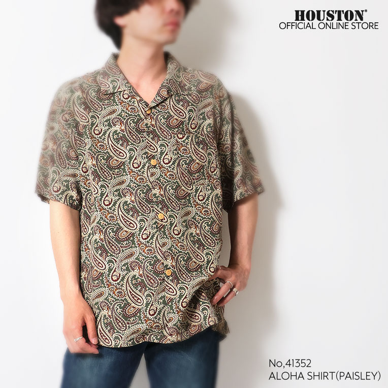 HOUSTON / ヒューストン 41352 ALOHA SHIRT (PAISLEY) / アロハシャツ