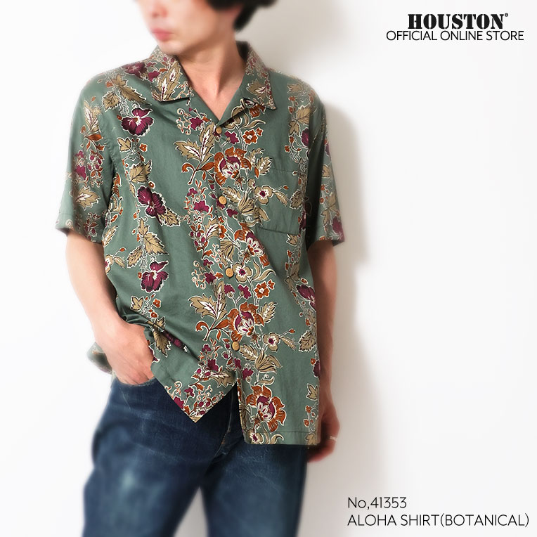 HOUSTON / ヒューストン 41353 ALOHA SHIRT (BOTANICAL) / アロハ