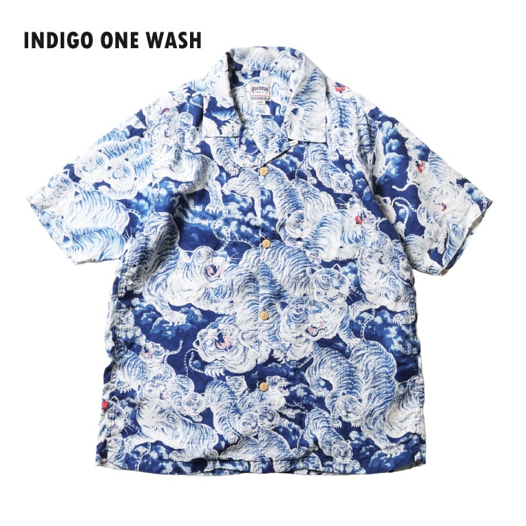 HOUSTON / ヒューストン 41356 SPECIAL DYED LINEN ALOHA SHIRT (百虎