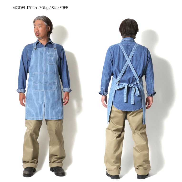 HOUSTON / ヒューストン 6908 WABASH DENIM WORK APRON / ウォバッシュ