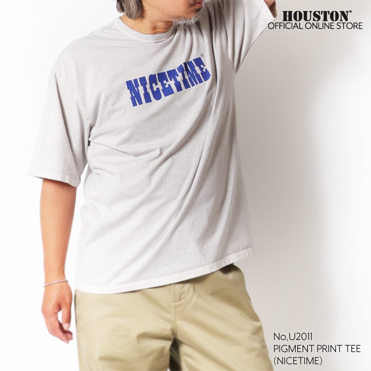 OFFICIAL限定】 HOUSTON / ヒューストン U2011 PIGMENT PRINT TEE