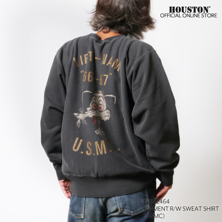HOUSTON / ヒューストン 22464 PIGMENT R/W SWEAT SHIRT(USMC
