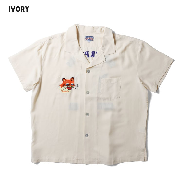 HOUSTON woman / ヒューストン ウーマン 24HL031 SOUVENIR SHIRT (FOX) / スーベニアシャツ (フォックス)  -全3色- レディース スカシャツ 半袖シャツ カラフル ヴィンテージ スカジャン [24HL031] | ブランド別カテゴリー,HOUSTON /  woman,2024春夏モデル,トップス | HOUSTON