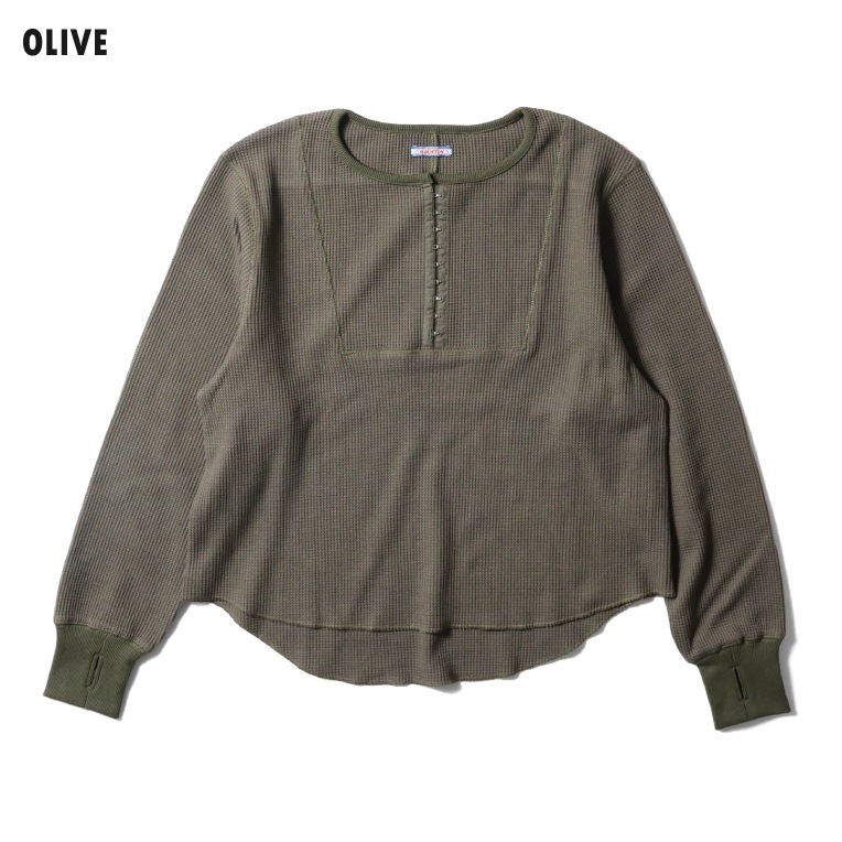 HOUSTON woman / ヒューストン ウーマン 2024W FRONT HOOK L/S THERMAL