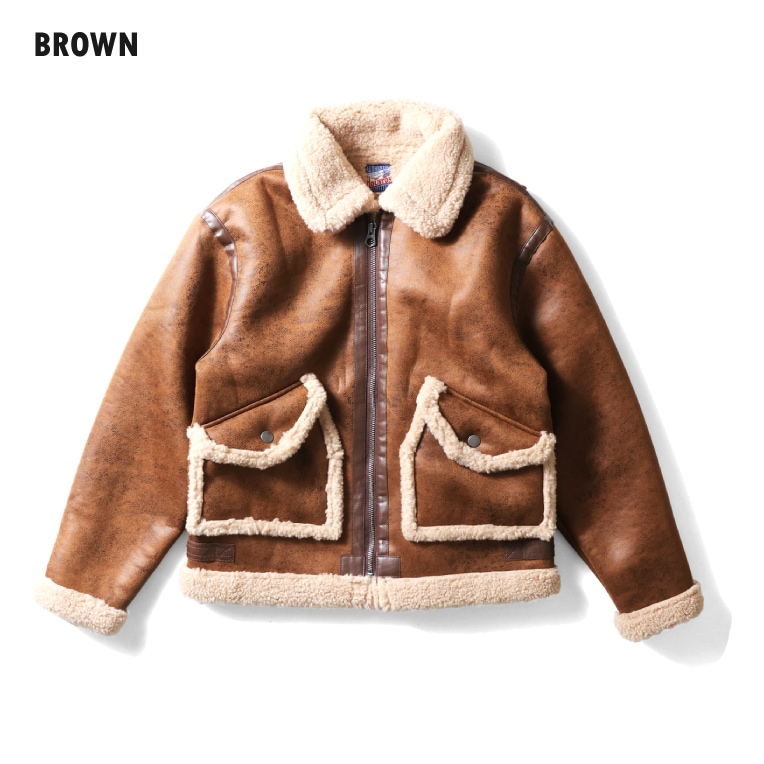 HOUSTON woman / ヒューストン ウーマン 5046W FAKE MOUTON BOMBER