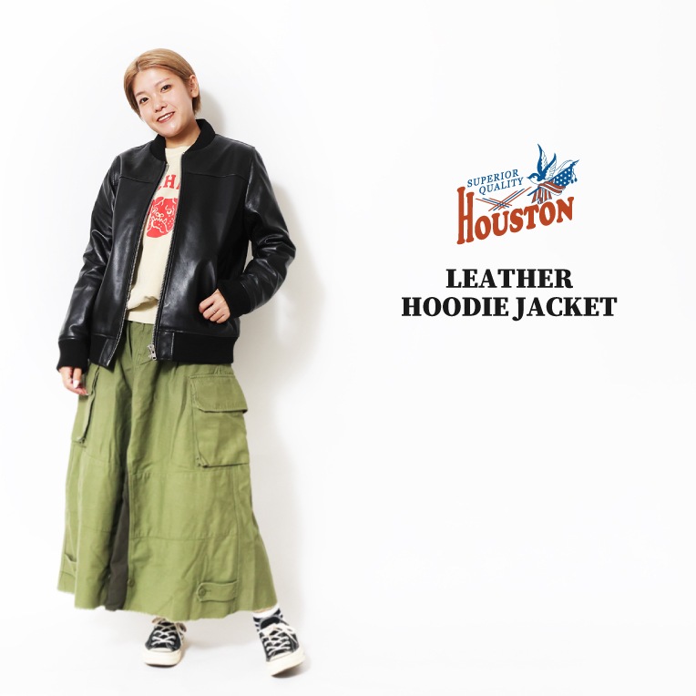 HOUSTON woman / ヒューストン ウーマン 8003W LEATHER HOODIE JACKET