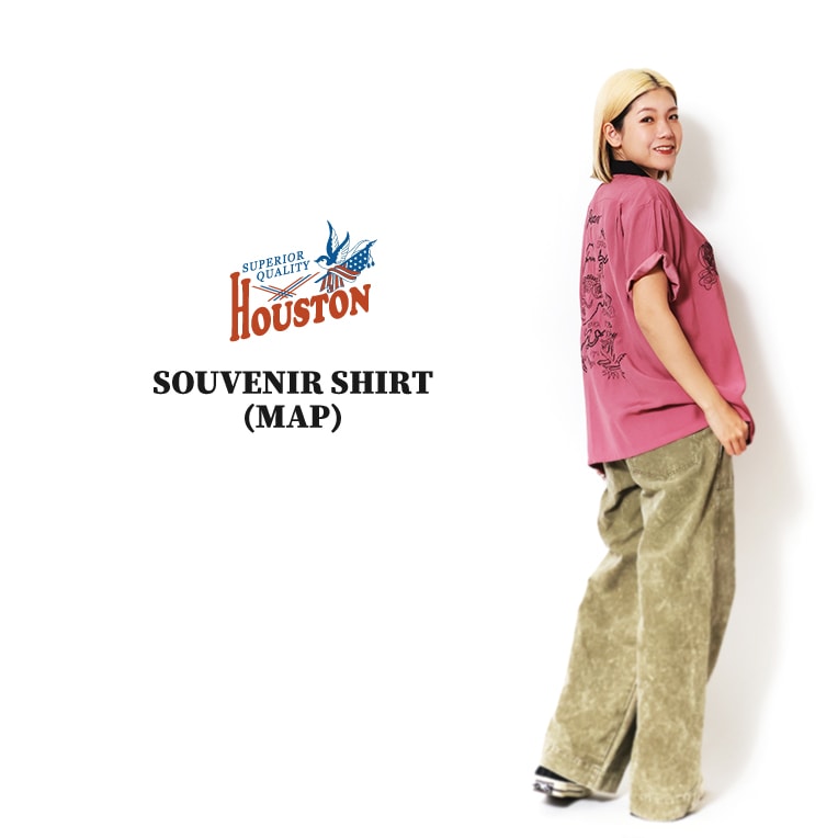 HOUSTON woman / ヒューストン ウーマン 4065W SOUVENIR SHIRT (MAP