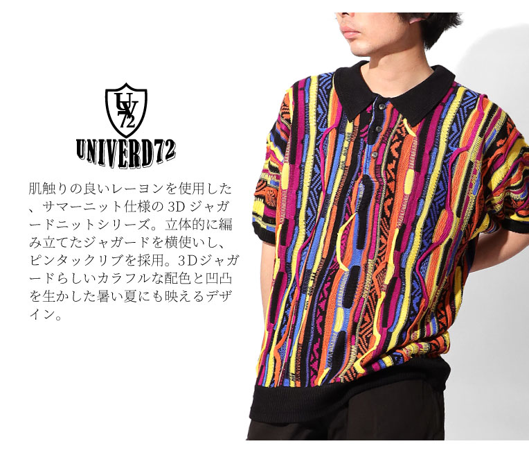 UNIVERD72 / ユニバード72 22095 3D SUMMER KNIT POLO SHIRT / 3D