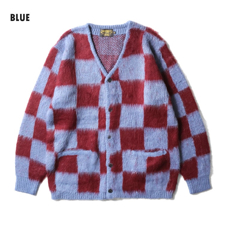 UNIVERD72 / ユニバード72 22330 MOHAIR TOUCH CARDIGAN(CHECKERD FLAG