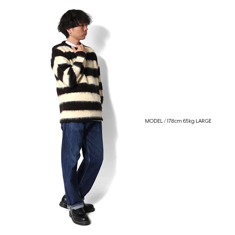 UNIVERD72 / ユニバード72 22333 MOHAIR TOUCH SWEATER(BORDER