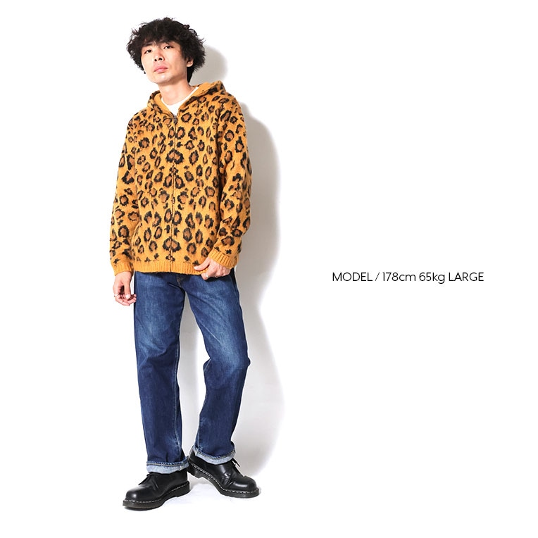 UNIVERD72 / ユニバード72 22378 MOHAIR TOUCH ZIP PARKA(LEOPARD
