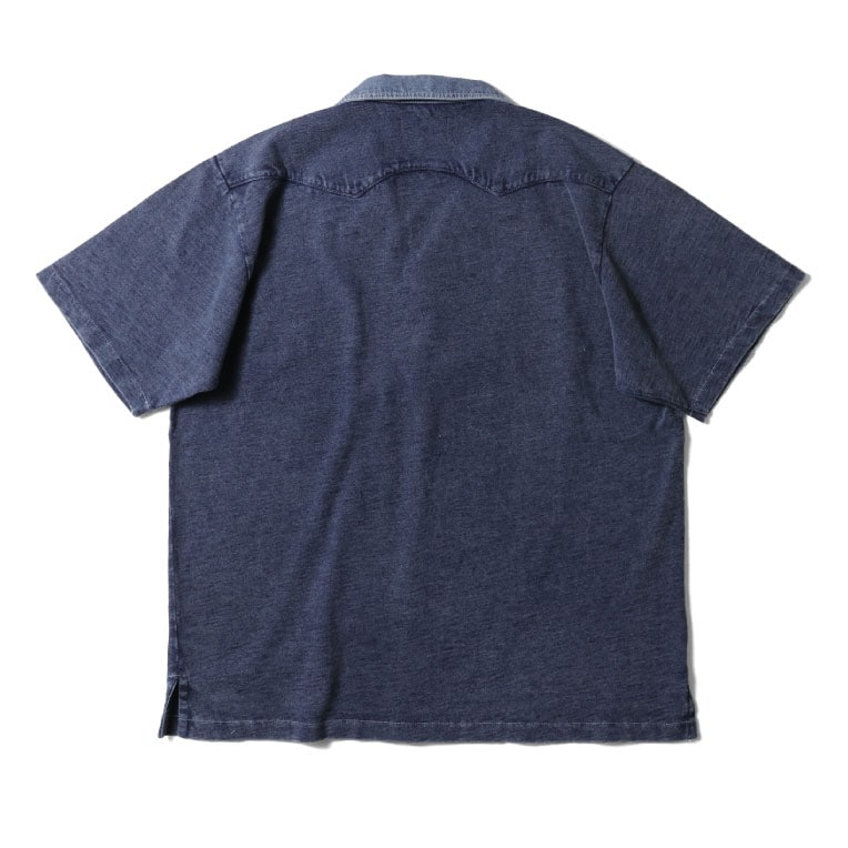 UNIVERD72 / ユニバード72 22405 INDIGO OPEN COLLAR TEE / インディゴ