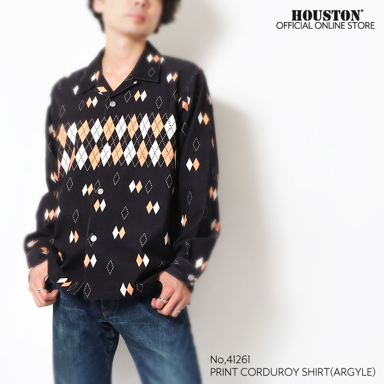UNIVERD72 / ユニバード72 41261 PRINT CORDUROY SHIRT(ARGYLE