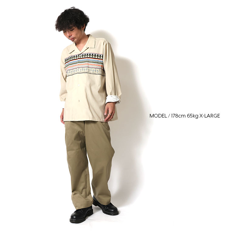 UNIVERSAL TISSU コーデュロイ長袖シャツ UNIVERD72 / ユニバード72 41263 PRINT CORDUROY SHIRT(NATIVE