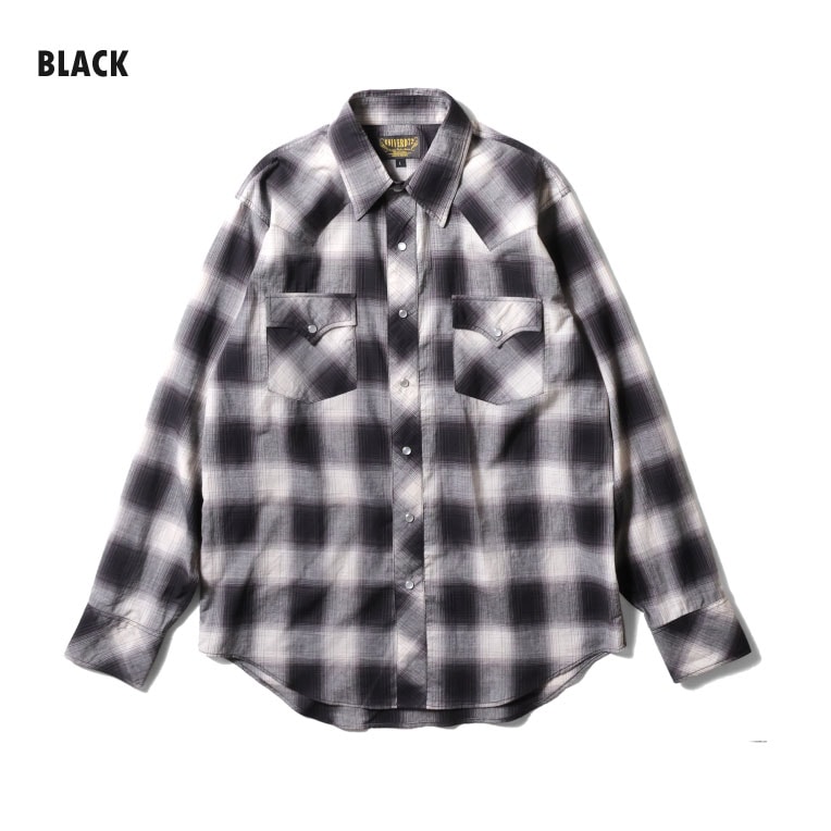 UNIVERD72 / ユニバード72 41292 OMBRE CHECK WESTERN SHIRT