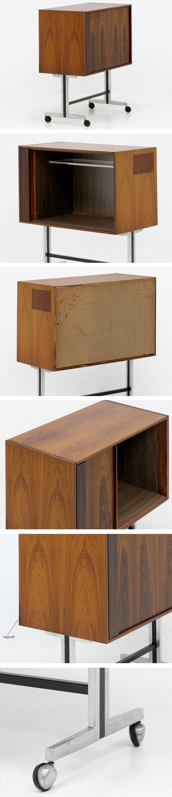 北欧家具 ヴィンテージ キャビネット 蛇腹付き ローズウッド材 テレビ