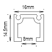 ピクチャーレールＣ１１型断面図（天井面使用時）