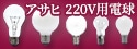 ビルメンテナンス、住宅、電飾用に。旭光電機 220V用電球