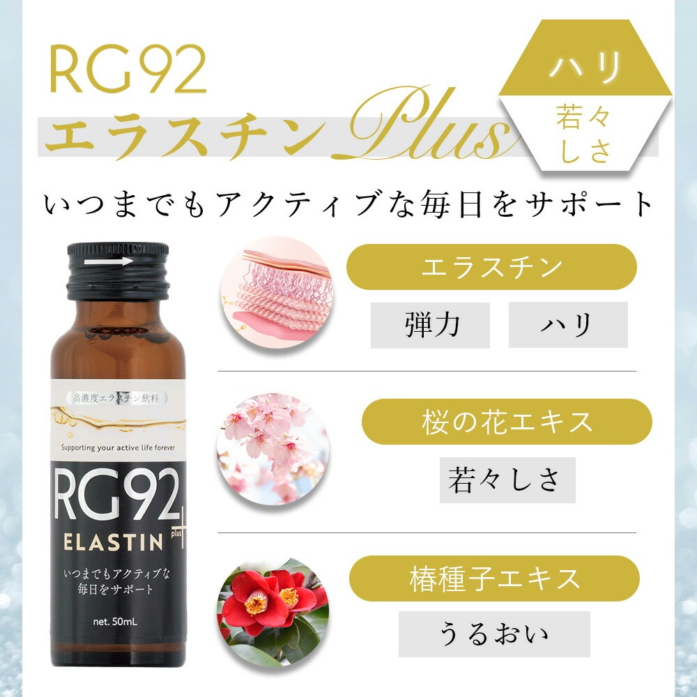 RG92 1箱（50ml×10本）インナーケアドリンク コラーゲンplus・エラスチンplus・めぐりplus 美容ドリンク