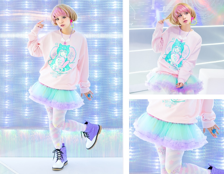 LISTEN FLAVOR パーカー パステル ゆめかわ 古着 LISTEN FLAVOR