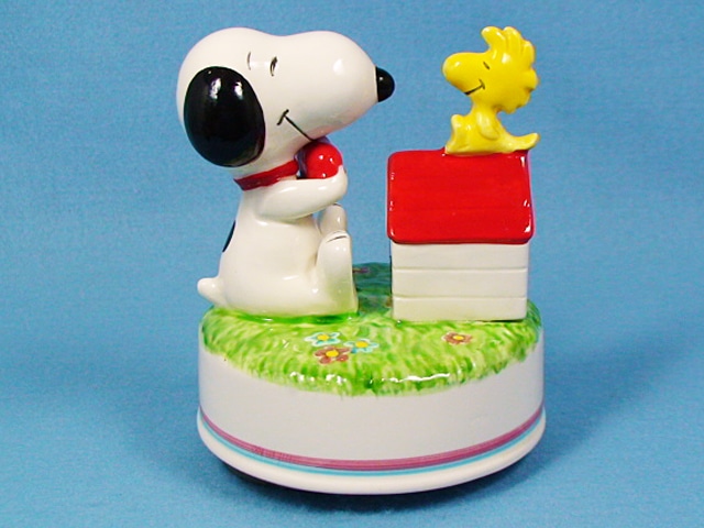 ビンテージ　Aviva 1980’ スヌーピー オルゴール Snoopy＆Woodstock 　スヌーピー＆ウッドストック