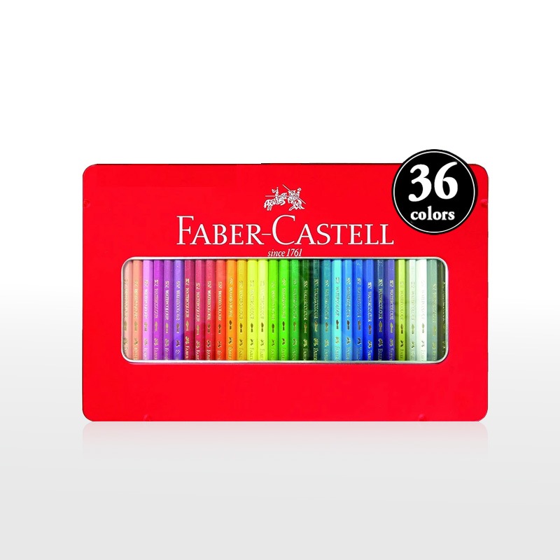 FABER-CASTELL】ファーバーカステル 水彩色鉛筆 平缶 36色セット TFC