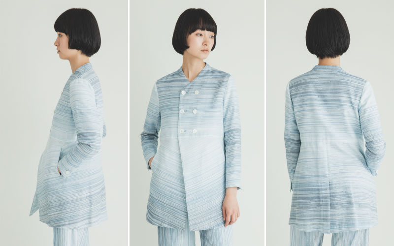 藍染め縞Wジャケット / Indigo Striped Double Jacket-matohu online shop