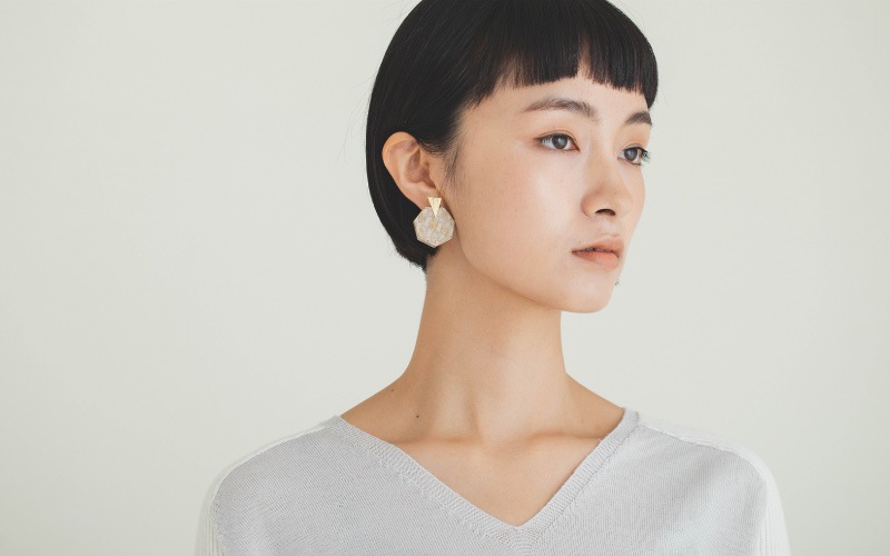 津軽塗幾何学イヤリング・ピアス / TSUGARU-Style Lacquered Geometric Earrings-matohu online  shop