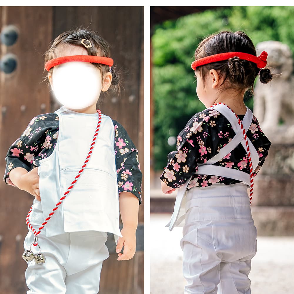 祭り用品 大人と子供用 腹掛け 股引き 足袋 雪駄 腹掛 [fu] ひも調整タイプ 子供用 白 0歳～12歳 | 祭り用 祭り用品