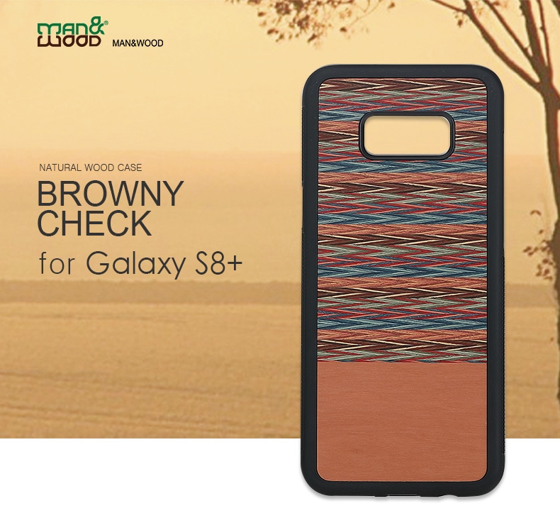Galaxy S8+天然木ケース Browny Check 