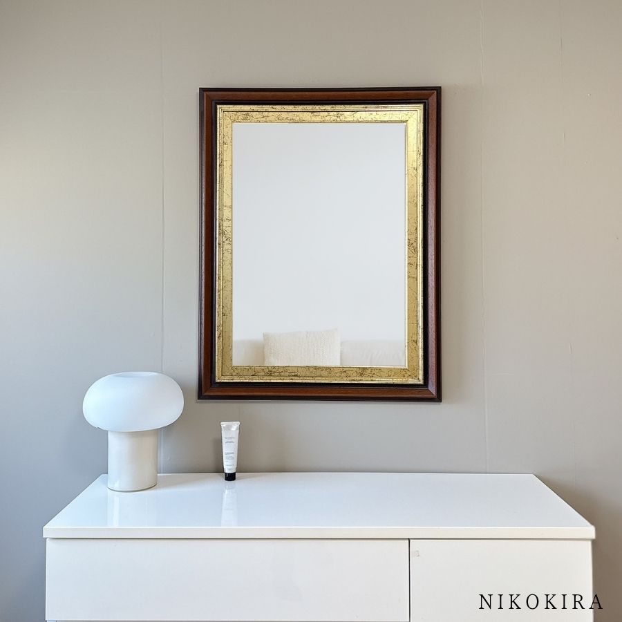 鏡 壁掛け ウォールミラー 69cm 89cm イタリア 長方形 アンティーク