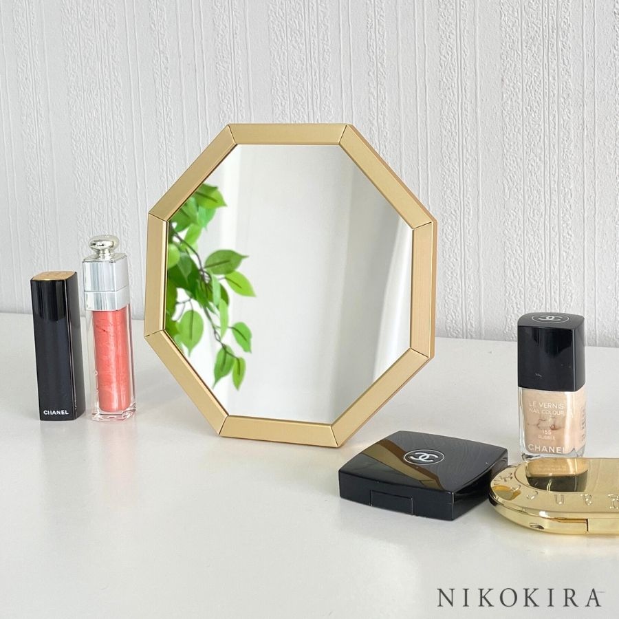 八角鏡 八角ミラー 八角形 風水 玄関 シャイン SS 15cm | 卓上ミラー