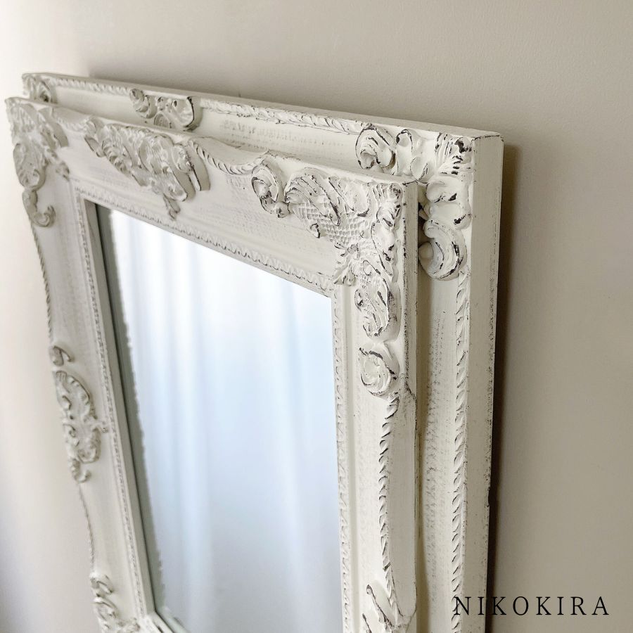 鏡 壁掛け 玄関 洗面鏡 ウォールミラー アーサー M 幅45cm 高さ55cm