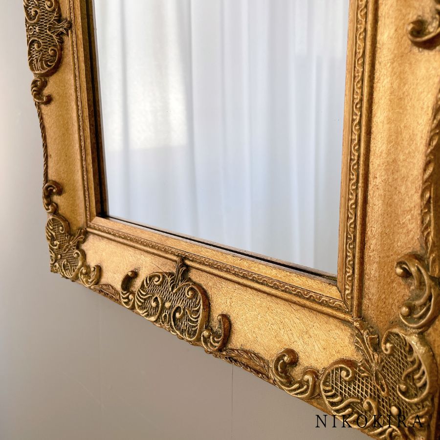 鏡 壁掛け ウォールミラー アーサー M 幅45cm 高さ55cm アンティーク