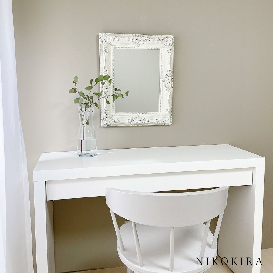 鏡 壁掛け 玄関 洗面鏡 ウォールミラー アーサー M 幅45cm 高さ55cm