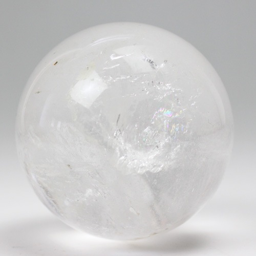 天然水晶玉 65mm 390g 虹入り 〔5097〕：天然水晶玉 ～ 極上水晶丸玉を