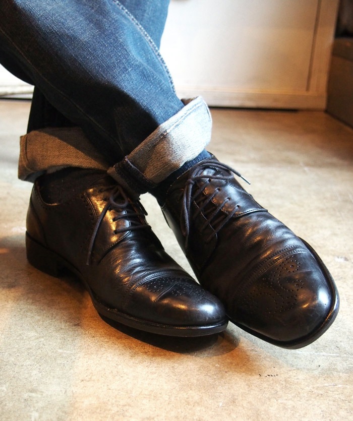 LOFT and BROWNSTONE Straight Tip Shoes, Made in USA, Size 9 1/2D Men's 27.5cm unclear black type Vintage Second Hand