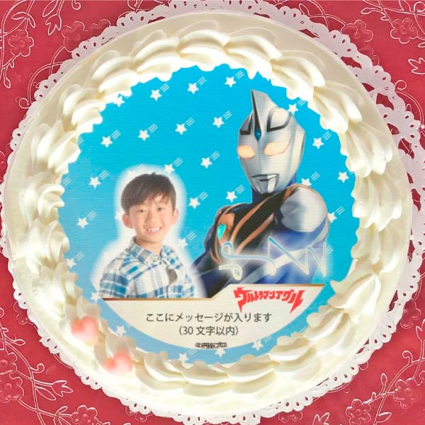 写真メッセージ入り プリケーキ（ウルトラマンアグル）[ウルトラマンシリーズ] 5号 15cm 1