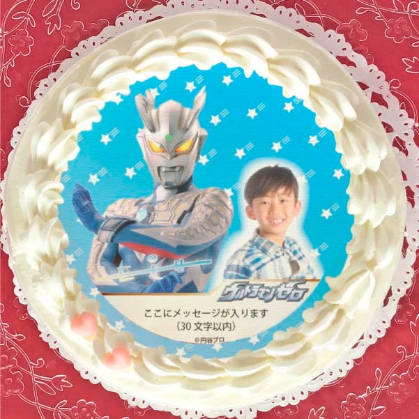 写真メッセージ入り プリケーキ（ウルトラマンゼロ）[ウルトラマンシリーズ] 5号 15cm 1