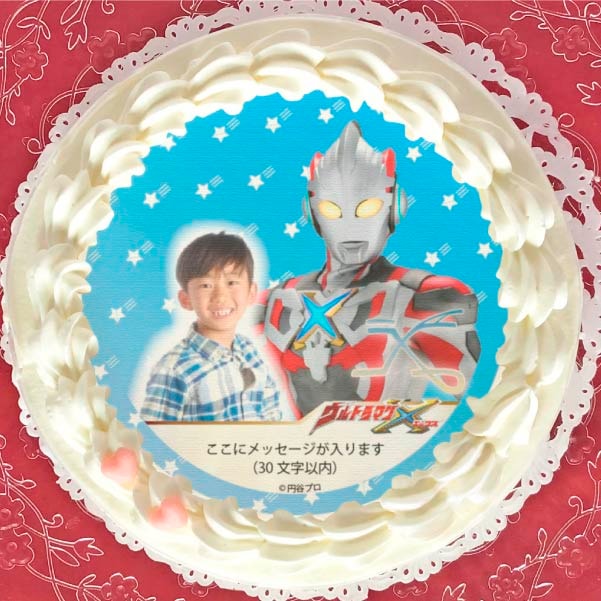 写真メッセージ入り プリケーキ（ウルトラマンエックス）[ウルトラマンシリーズ] 5号 15cm 1