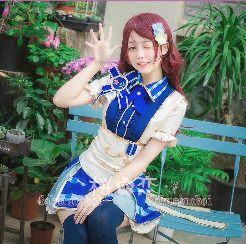 ラブライブ サンシャイン コスプレ 衣装 Lovelive Sunshine All Stars 藍組 風 打歌服 コスプレ衣装 浦の星女学院風 コスチューム コミケy2073 桜の恋