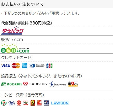 お支払い方法について
