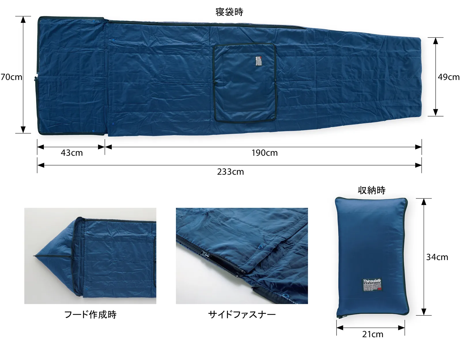3Mシンサレート災害用寝袋の特徴