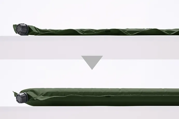 防災マットの膨らみ具合