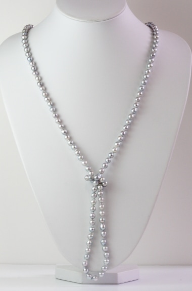 アコヤ真珠ナチュラルカラーネックレス【大きさ6.5-7.0㎜・長さ105㎝】＜280516SG＞-真珠ネックレスセレクト通販