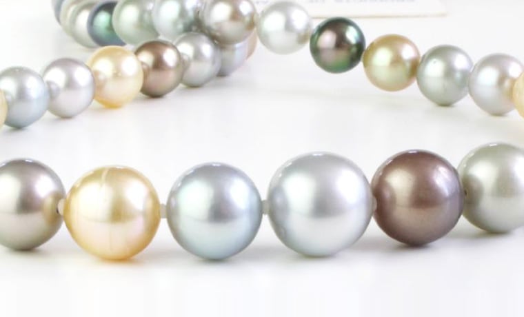 3パールマルチカラーネックレス【大きさ8．0-11．8mm・長さ44cm】 | マルチカラー真珠ネックレス | 真珠ネックレスセレクト通販