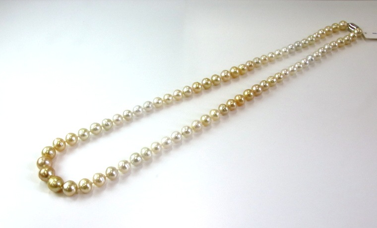 白蝶真珠白金カラーグラデーションネックレス【大きさ9-12㎜・長さ76㎝】＜259-1＞ | ロング真珠ネックレス | 真珠ネックレスセレクト通販