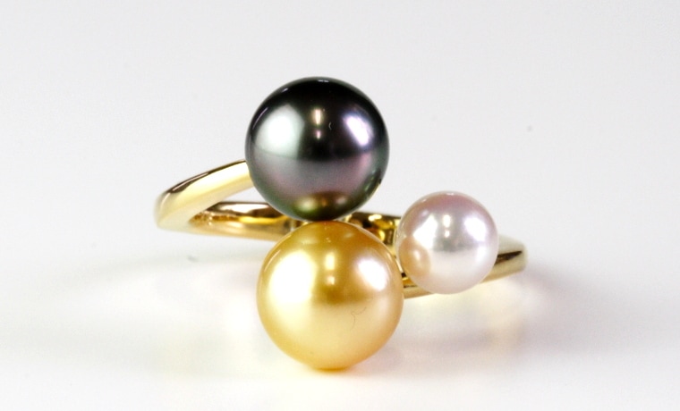 ”ぴったリング”K18タヒチ・ゴールド・アコヤ真珠リング【大きさ8.4・8.6・6.0㎜】＜G4240＞ | ぴったリング,真珠 | 真珠
