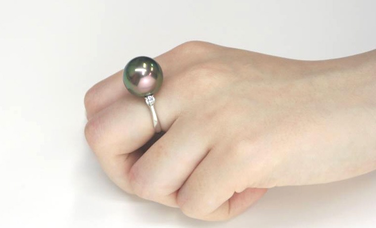Ptタヒチ真珠【大きさ15mm】ダイヤモンドリング-真珠ネックレスセレクト通販